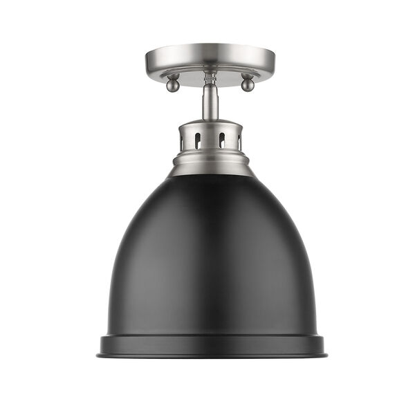 Duncan Pewter and Black Eight-Inch One-Light Flush Mount, image 2